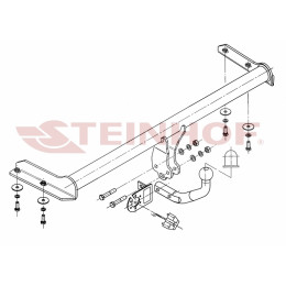 V-050 STEINHOF Фаркоп на Volkswagen Golf III хетчбек 3/5 дверей 11/1991-1997, Volkswagen Vento седан 03/1992-09/1998. Требуется подрезка бампера. Тип шара: A. Нагрузки: 1500/75 кг, мас