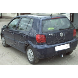 V-113 STEINHOF Фаркоп на Volkswagen Polo хетчбек 3/5 дверей 09/1999-10/2001. Требуется подрезка бампера. Тип шара: A. Нагрузки: 1000/50 кг, масса фаркопа 12 кг (без элект