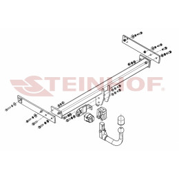 V-138 STEINHOF Фаркоп на Seat Alhambra 2010-2012, Volkswagen Sharan 2010-2012. Требуется подрезка бампера. Тип шара: AV (вертикальное быстросъемное крепление шара на ключе