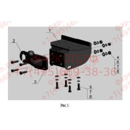 VW 26 AVTOS Фаркоп на Volkswagen Amarok 2010-2022 без подрезки бампера. Тип шара: G (фланцевый на 4 болтах). Нагрузки: 2500/100 кг, масса фаркопа 11,5 кг (без электрики 