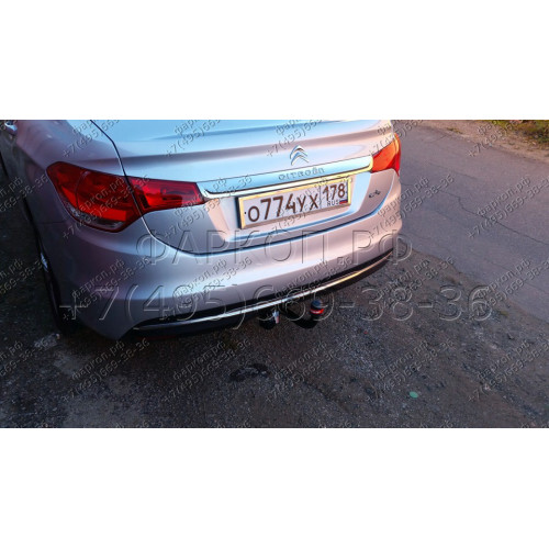 2636-A ORIS Фаркоп на Citroen C4 седан 2013-2022 без выреза в бампере. Тип шара: A. Нагрузки: 1500/75 кг, масса фаркопа 19,3 кг (без электрики в комплекте)