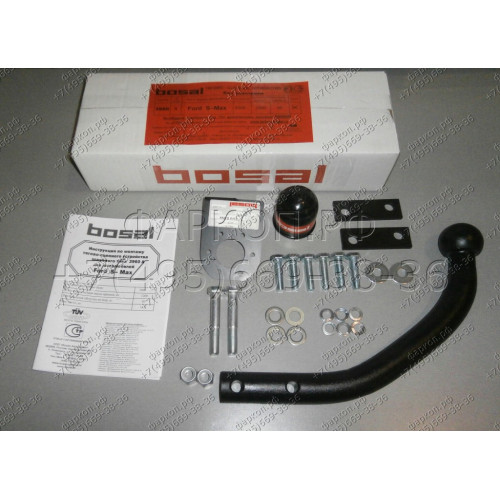3960-A ORIS Фаркоп на Ford S-MAX 2006-2015. Необходима подрезка бампера. Тип шара: A. Нагрузки: 1200/50 кг, масса фаркопа 15,5 кг (без электрики в комплекте)