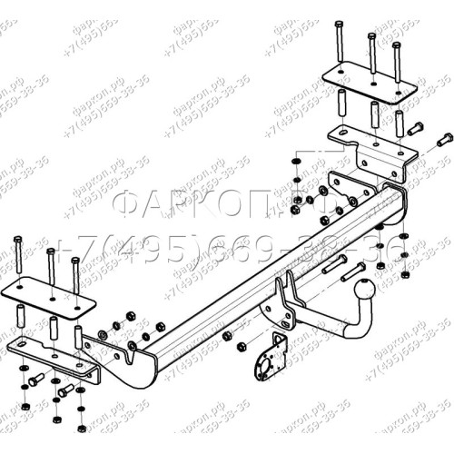 OP 03 AVTOS Фаркоп на Opel Astra H седан 2004-2009. Необходима подрезка бампера. Тип шара: A. Нагрузки: 1650/75 кг, масса фаркопа 18 кг (без электрики в комплекте)