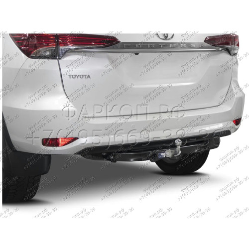 F.5715.001 BERG Фаркоп на Toyota Fortuner (кроме TRD) 2017- без снятия и подрезки бампера. Тип шара: F. Нагрузки: 1500/75 кг, масса фаркопа 21 кг (без электрики в комплекте)