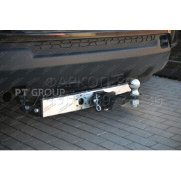 RDU-16-991124.00 PT GROUP Распродажа! Фаркоп с нержавеющей накладкой на Renault Duster 2016-2020 без подрезки бампера. Тип шара: E (легкосъемный шар под квадрат). Н