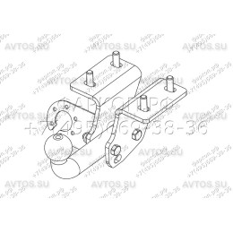 VW 26 AVTOS Фаркоп на Volkswagen Amarok 2010-2022 без подрезки бампера. Тип шара: G (фланцевый на 4 болтах). Нагрузки: 2500/100 кг, масса фаркопа 11,5 кг (без электрики 