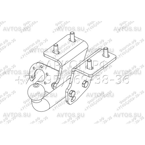 VW 26 AVTOS Фаркоп на Volkswagen Amarok 2010-2022 без подрезки бампера. Тип шара: G (фланцевый на 4 болтах). Нагрузки: 2500/100 кг, масса фаркопа 11,5 кг (без электрики в комплекте)