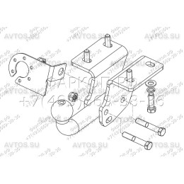 VW 26 AVTOS Фаркоп на Volkswagen Amarok 2010-2022 без подрезки бампера. Тип шара: G (фланцевый на 4 болтах). Нагрузки: 2500/100 кг, масса фаркопа 11,5 кг (без электрики 