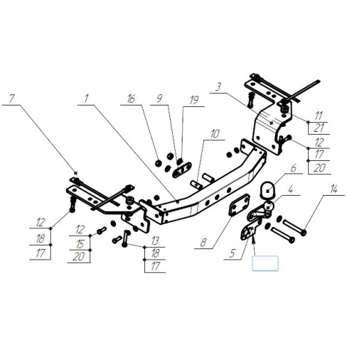 3018-FL ORIS Тюнинговый фаркоп с металлической накладкой на Toyota Land Cruiser 200 2007-2021 (включая Executive, Excalibur, TRD), Lexus LX 2007-2021. Без выреза в бампере. Тип шара: F. Нагрузки: 2500/120 кг, масса фаркопа 25 кг (без электрики в комплекте