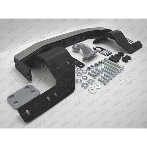 3018-FL ORIS Тюнинговый фаркоп с металлической накладкой на Toyota Land Cruiser 200 2007-2021 (включая Executive, Excalibur, TRD), Lexus LX 2007-2021. Без выреза в бампере. Тип шара: F. Нагрузки: 2500/120 кг, масса фаркопа 25 кг (без электрики в комплекте