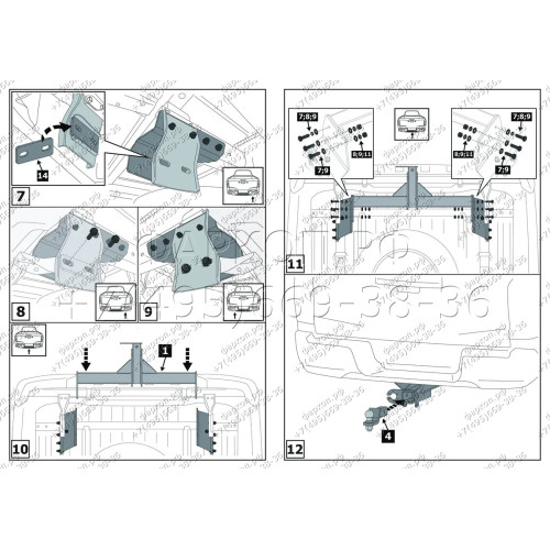 F.4014.001 BERG Фаркоп на Mitsubishi L200 2015-2019, 2019-2023, FIAT Fullback 2016-2019 без подрезки бампера. Тип шара: E. Нагрузки: 3500/120 кг, масса фаркопа 32,2 кг (без электрики в комплекте)