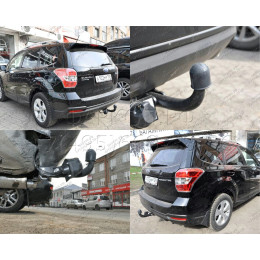 6311-A ORIS Фаркоп на Subaru Forester 2013-2018. Необходима подрезка бампера. Тип шара: A. Нагрузки: 1500/50 кг, масса фаркопа 16,7 кг (без электрики в комплекте)