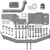 91006-A MOTODOR Фаркоп с оцинкованным шаром на Kia Sorento Prime 2015-2018, 2018-2020, Hyundai Santa Fe 2018-2021. Необходима подрезка бампера. Тип шара: A. Нагрузки: 2000/100 кг, масса фаркопа 17,8 кг (без электрики в комплекте)