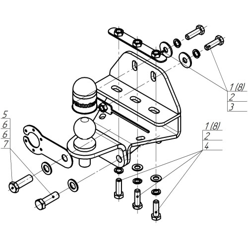 92524-FE MOTODOR Фаркоп на Toyota Land Cruiser 300 2021- без выреза в бампере. Тип шара: FE. Нагрузки 3000/100 кг, масса фаркопа 7,8 кг (без электрики в комплекте)