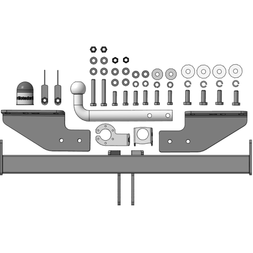 93116-A MOTODOR Фаркоп с оцинкованным шаром на Haval H3 2024- без снятия и выреза бампера. Тип шара: A. Нагрузки 1200/50 кг, масса фаркопа 18,4 кг (без электрики в комплекте)