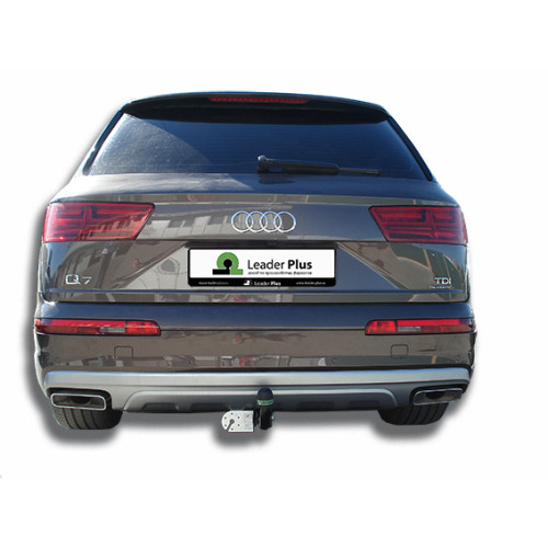 A105-A Лидер-плюс ТСУ для Audi Q7 2015-. Требуется подрезка бампера. Нагрузки: 1500/75 кг, масса фаркопа 20,4 кг (без электрики в комплекте)