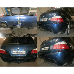 B022C GALIA Полностью оцинкованный фаркоп на BMW 5-Series E60 седан / E61 универсал 2003-2010, в т.ч. подходит с M-пакет. Подрозетник убирается за бампер. Тип ша