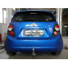 C070A GALIA Полностью оцинкованный фаркоп на Chevrolet Aveo хетчбек 2011-2015. Подрозетник убирается за бампер. Тип шара: A. Невидимый вырез бампера. Нагрузки: 1200/50 кг, масса фаркопа 13,82 кг