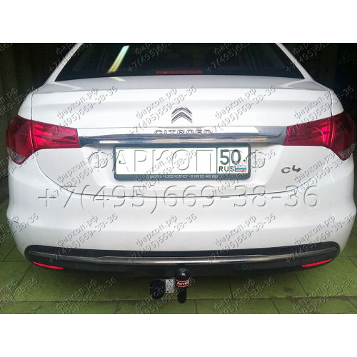 CN 01 AVTOS Фаркоп на Citroen C4 седан 2013-2022 без подрезки бампера. Тип шара: A. Нагрузки: 1250/75 кг, масса фаркопа 13 кг (без электрики в комплекте)