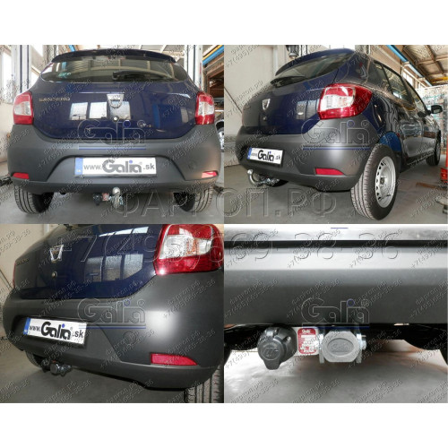 D044C GALIA Полностью оцинкованный фаркоп на Renault Sandero 2014-2022, Renault Sandero Stepway 2014-2022. Тип шара: C (горизонтальный съемный). Невидимый вырез бампера. Нагрузки: 1200/75 кг, масса фаркопа 13,87 кг
