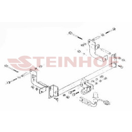 F-133 STEINHOF Фаркоп на Citroen Jumpy 1995-2006, Peugeot Expert 1995-2001, FIAT Scudo 1995-2001 без подрезки бампера. Тип шара: A. Нагрузки: 1800/80 кг, масса фаркопа 14,9 кг (без электри