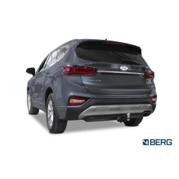 F.2316.002 BERG Фаркоп на Hyundai Santa Fe 2012-2018. Требуется подрезка бампера. Тип шара: E. Нагрузки: 2500/100 кг, масса фаркопа 20,5 кг (без электрики в комплекте)