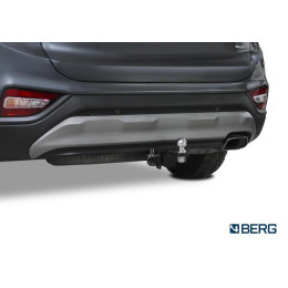 F.2316.002 BERG Фаркоп на Hyundai Santa Fe 2012-2018. Требуется подрезка бампера. Тип шара: E. Нагрузки: 2500/100 кг, масса фаркопа 20,5 кг (без электрики в комплекте)