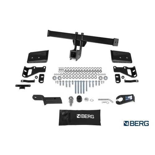 F.2316.002 BERG Фаркоп на Hyundai Santa Fe 2012-2018. Требуется подрезка бампера. Тип шара: E. Нагрузки: 2500/100 кг, масса фаркопа 20,5 кг (без электрики в комплекте)