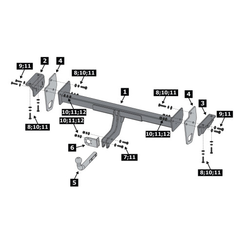 F.4011.001 BERG Фаркоп на Mitsubishi Pajero IV 2007-2020, Mitsubishi Pajero III 2000-2007 без снятия и подрезки бампера. Тип шара: A. Нагрузки: 2000/75 кг, масса фаркопа 24 кг (без электрики в комплекте)