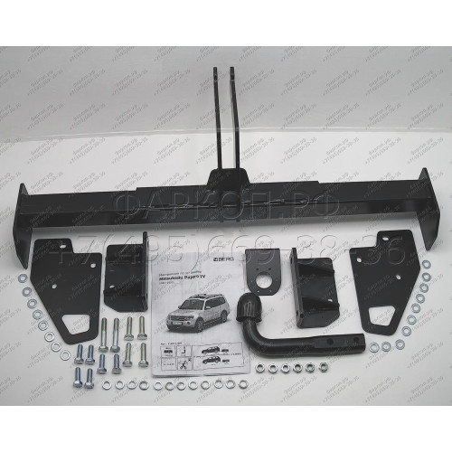 F.4011.001 BERG Фаркоп на Mitsubishi Pajero IV 2007-2020, Mitsubishi Pajero III 2000-2007 без снятия и подрезки бампера. Тип шара: A. Нагрузки: 2000/75 кг, масса фаркопа 24 кг (без электрики в комплекте)