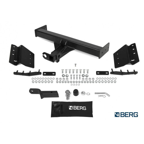 F.4014.001 BERG Фаркоп на Mitsubishi L200 2015-2019, 2019-2023, FIAT Fullback 2016-2019 без подрезки бампера. Тип шара: E. Нагрузки: 3500/120 кг, масса фаркопа 32,2 кг (без электрики в комплекте)
