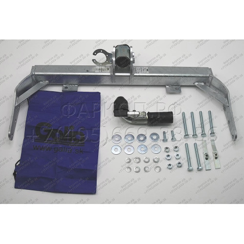 F100C GALIA Полностью оцинкованный фаркоп на Ford Transit 2000-2014 без ступеньки. Тип шара: C (горизонтальный съемный). Балка фаркопа скрыта. Невидимая минимальная подрезка бампера. Нагрузки: 3500/112 кг, масса фаркопа 15,37 кг