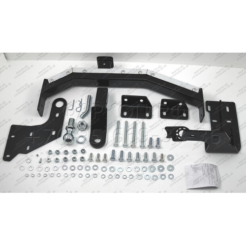 FA 0230-E(N) Бизон Фаркоп с хромированной накладкой на Kia Sorento Prime 2015-2020, Hyundai Santa Fe 2018-2021 без подрезки бампера. Тип шара: E (легкосъемный шар под квадрат). Нагрузки: 2500/120 кг. Не комплектуется электрикой