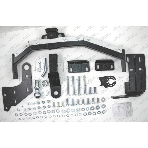 FA 0230-E(N) Бизон Фаркоп с хромированной накладкой на Kia Sorento Prime 2015-2020, Hyundai Santa Fe 2018-2021 без подрезки бампера. Тип шара: E (легкосъемный шар под квадрат). Нагрузки: 2500/120 кг. Не комплектуется электрикой