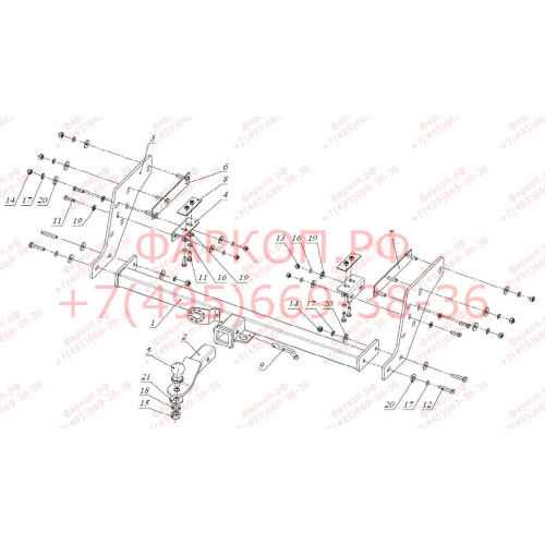 FA 0648-E Бизон Фаркоп на Mitsubishi L200 2006-2015 без подрезки бампера. Тип шара: E (легкосъемный шар под квадрат). Нагрузки: 3500/120 кг. Не комплектуется электрикой