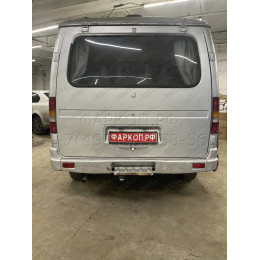GAZ-XX-991122.00 PT GROUP Фаркоп на ГАЗ Соболь 27527/22177/221717 1998- без подрезки бампера. Тип шара: E (легкосъемный шар под квадрат). Нагрузки: 1500/75 кг, масса фар