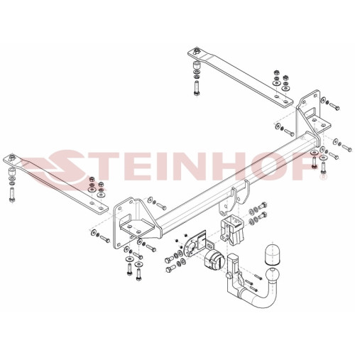 H-045 STEINHOF Фаркоп на Honda Civic хетчбек 5 дверей 2017-2022. Требуется подрезка бампера. Тип шара: AV (вертикальное быстросъемное крепление шара на ключе). Нагрузки: 1500/100 кг, масса фаркопа 22,26 кг (без электрики в комплекте)