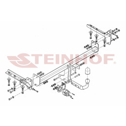 H-048 STEINHOF Фаркоп на Honda FR-V 2005-2010. Требуется подрезка бампера. Тип шара: A. Нагрузки: 1600/90 кг, масса фаркопа 20,2 кг (без электрики в комплекте)