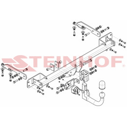 H-072 STEINHOF Фаркоп на Honda HR-V 2015-2021. Требуется подрезка бампера. Тип шара: AV (вертикальное быстросъемное крепление шара на ключе). Нагрузки: 1450/80 к