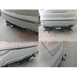H224-F Лидер-плюс ТСУ для Hyundai Santa Fe 2012-2018, Kia Sorento 2012-2015 без снятия и выреза бампера. Тип шара: F. Нагрузки: 2000/100 кг, масса фаркопа 21,26 кг (без электри