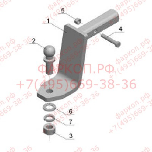 HR 01 AVTOS Фаркоп на Hummer H2 2003-2009 без подрезки бампера. Тип шара: H (несъемный сварной). Нагрузки: 2500/150 кг, масса фаркопа 13,5 кг (без электрики в комплекте)