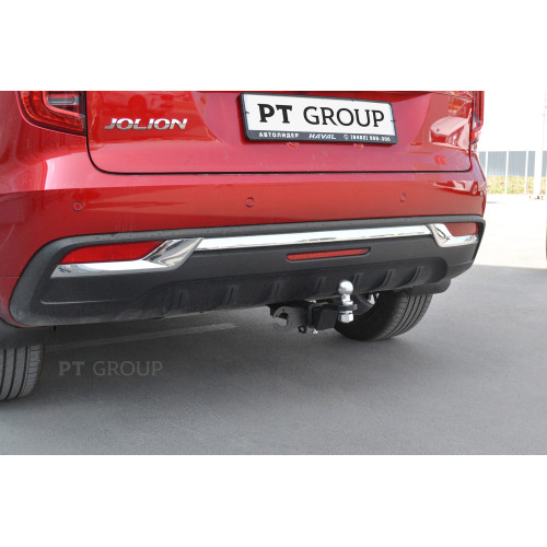 HVJ-21-991122.00 PT GROUP Фаркоп на Haval Jolion 2021- без подрезки бампера. Тип шара: E (легкосъемный шар под квадрат). Нагрузки: 1800/75 кг, масса фаркопа 16,7 кг (без электрики в комплекте)