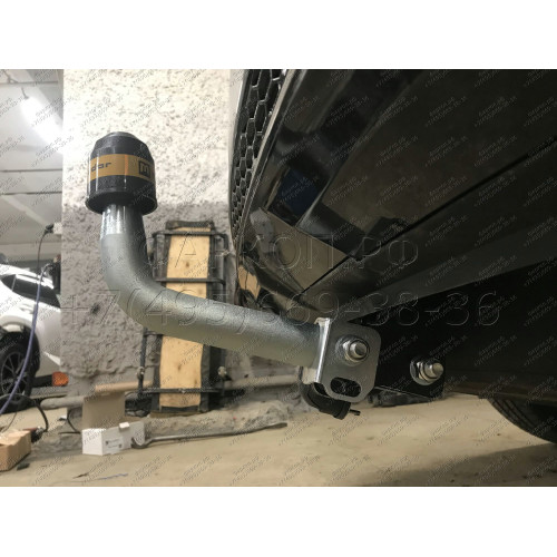 91008-A MOTODOR Фаркоп с оцинкованным шаром на Kia Sorento 2020-, Hyundai Santa Fe IV рестайлинг 2021-2023. Необходима подрезка бампера. Тип шара: A. Нагрузки: 2000/100 кг, масса фаркопа 16,5 кг (без электрики в комплекте)