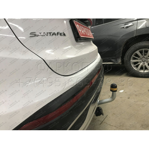 91008-A MOTODOR Фаркоп с оцинкованным шаром на Kia Sorento 2020-, Hyundai Santa Fe IV рестайлинг 2021-2023. Необходима подрезка бампера. Тип шара: A. Нагрузки: 2000/100 кг, масса фаркопа 16,5 кг (без электрики в комплекте)