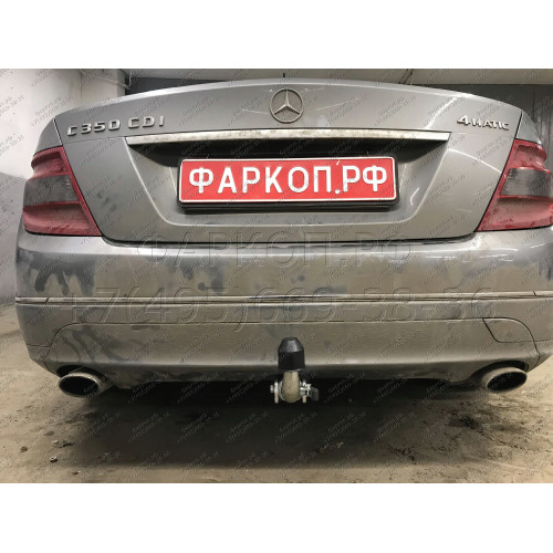 M125C GALIA Полностью оцинкованный фаркоп на Mercedes C-Class w204 седан 2007-2014 / s204 универсал 2007-2014, не подходит для AMG, не подходит на широкий бампер. Подрозетник убирается за бампер. Тип шара: C (горизонтальный съемный). Без выреза бампера. Н