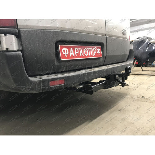 3984-F ORIS Фаркоп на Ford Transit 2014-, в т.ч. для удлиненной базы. Без выреза в бампере. Тип шара: F. Нагрузки: 2500/120 кг, масса фаркопа 34,2 кг (без электрики в комплекте)
