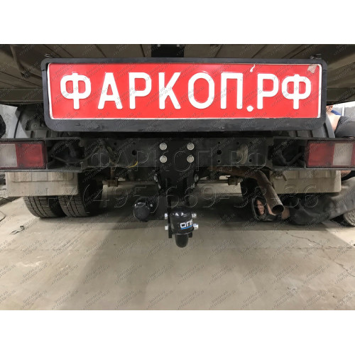5608-A ORIS Фаркоп на Газель 3302 борт, 33023 (фермер с двойной кабиной), не подходит для удлиненной базы 1997-, Газель NEXT бортовая (стандартная база) 2013-2016 без подрезки бампера. Тип шара: A. Нагрузки: 1400/75 кг, масса фаркопа 16 кг (без электрики 
