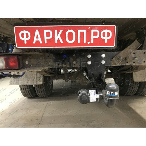 5608-A ORIS Фаркоп на Газель 3302 борт, 33023 (фермер с двойной кабиной), не подходит для удлиненной базы 1997-, Газель NEXT бортовая (стандартная база) 2013-2016 без подрезки бампера. Тип шара: A. Нагрузки: 1400/75 кг, масса фаркопа 16 кг (без электрики 