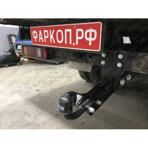 5608-A ORIS Фаркоп на Газель 3302 борт, 33023 (фермер с двойной кабиной), не подходит для удлиненной базы 1997-, Газель NEXT бортовая (стандартная база) 2013-2016 без подрезки бампера. Тип шара: A. Нагрузки: 1400/75 кг, масса фаркопа 16 кг (без электрики 