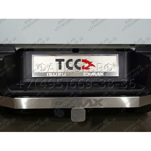 TCU00293 ТСС Фаркоп на Isuzu D-MAX 2020- с накладкой с надписью D-MAX без подрезки бампера. Тип шара: E (шаровый узел под американский квадрат). Нагрузки: 2500/100 кг